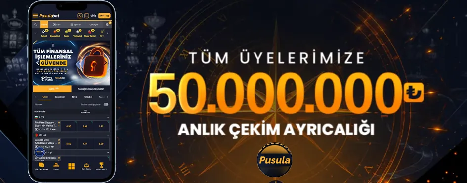 Telefon ekranında elli milyon liralık anlık çekim duyurusu