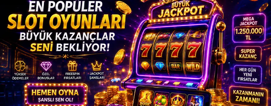 Mega jackpot vurgulu popüler slot oyunları tanıtımı